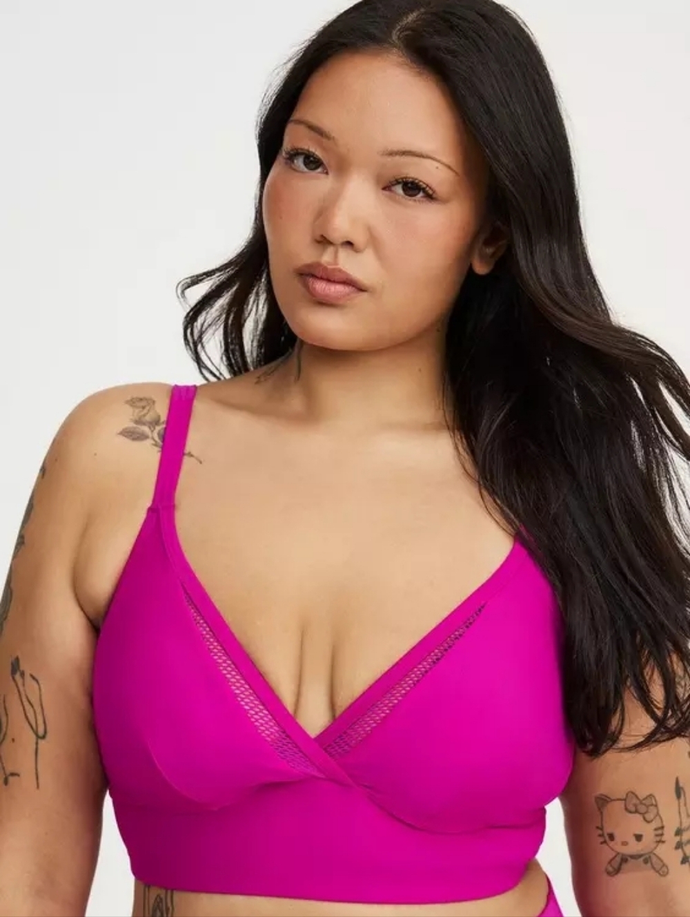 Torrid Wireless Pink Fuscia Mesh Triangle Bikini Top Plus Size 3X Nwt